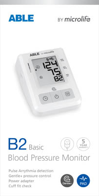 Able B2 Basic Blood Pressure Monitor pack 2D